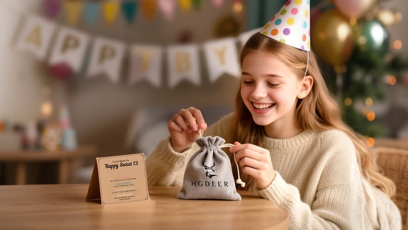 HGDEER Natural Crystal Bracelet 13th 16th Birthday Gifts for Girls - Rose Quartz Moonstone Aquamarine Healing Stones Jewelry with Meaning Card for Daughter Granddaughter