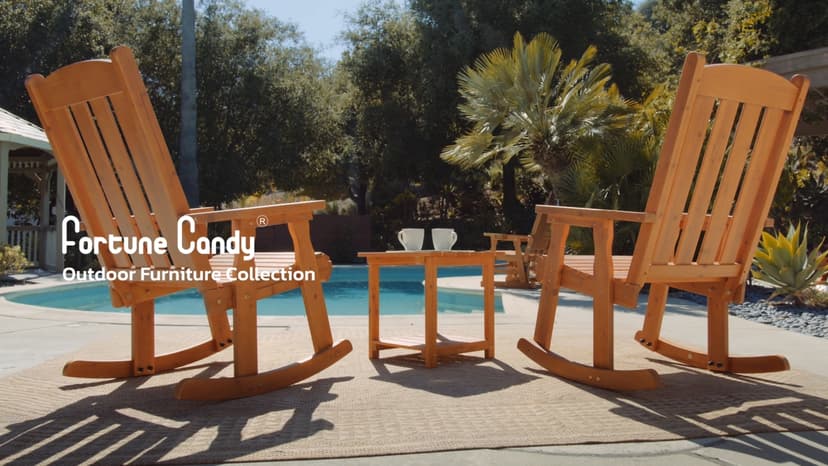 Fortune Candy Wooden Patio Glider for One Person, with High Back and Deep Contoured Seat, Solid Fir Wood, Heavy Duty 600 LBS (Cedar Tone, 1-Seater)