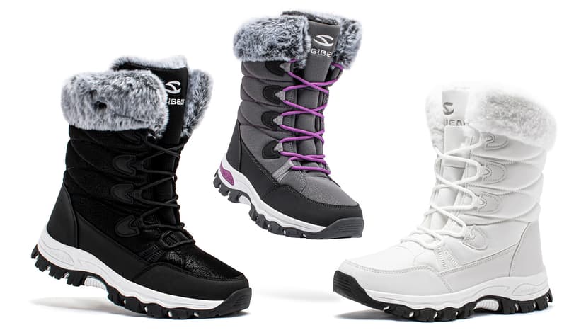 HOBIBEAR Women's Waterproof Winter Snow Boots Lightweight Warm Faux Fur Lined Mid-Calf Booties