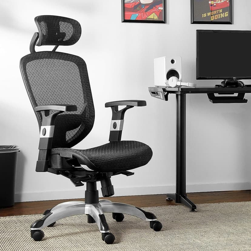 STAPLES Hyken Ergonomic Task Chair, Mesh, Ergonomic, Lumbar Support, Swivel, Black