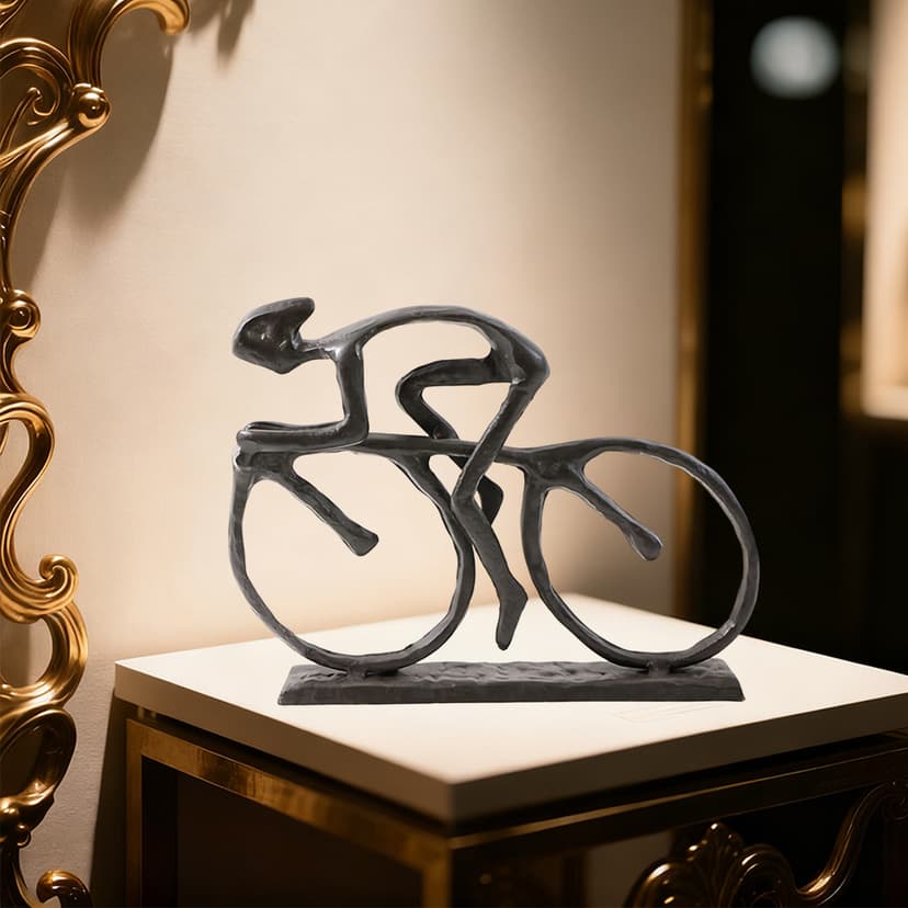 Cast Iron Art Sculpture Home Decoration Statue for The Bicycle Enthusiast Metal Figurine Art Home Décor for Runner Sportsman Cyclist Bicycle Enthusiast (4# Cyclist) B07QDYFNB8