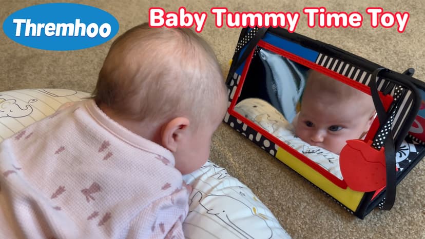 Tummy Time Baby Mirror Infant Toys Newborn 0 3 Months Brain Development with Crinkle Cloth Book Teether Black and White High Contrast Baby Toys 2 4 5 0-6 Month Boys Girls Sensory Activity Shower Gifts