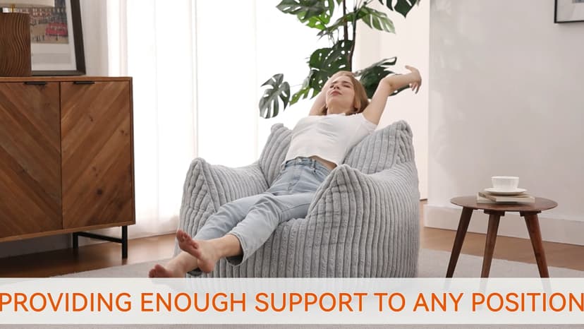 Achicsofar Giant Bean Bag Chairs for Adults Teens, Large Bean Bag Sofa Chairs with Filling Comfy Fuzzy BeanBag Chair with Armrests for Bedroom Living Room Reading