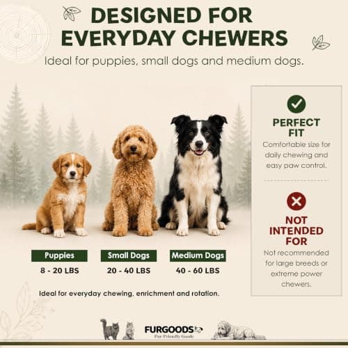 4 shapes and flavors: peanut butter, lamb, chicken, beef; long lasting chews for puppies and adult dogs, gift ready box FURBONE Flavored Nylon Dog Chew Toys 4 Pack, Bones for Small & Medium Dogs B0FQC6RNZM