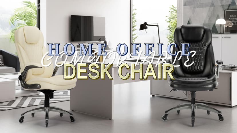 Executive Office Chair-Ergonomic Computer Desk Chair, High Back Leather Chair with Padded Flip-up Arms, Swivel Home Office Chair Upgraded Caster-Black