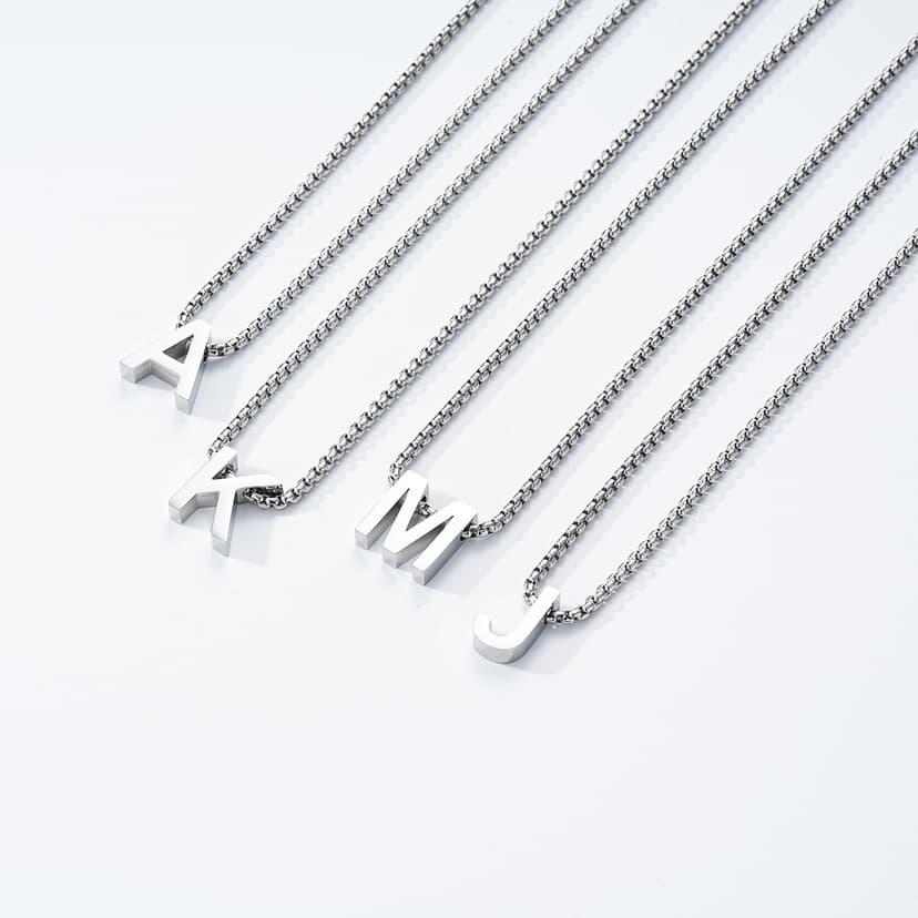 Initial A-Z Letter Necklace Gifts for Boys Men, Stainless Steel Letter Pendant Christmas Stocking Stuffers Birthday Jewelry Gifts Ideas for Teens Teenage Kids Him