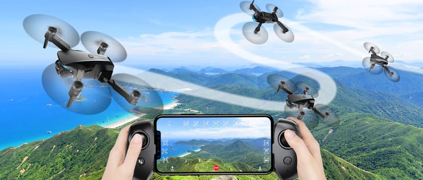 Oddire Drone with Camera - Drones for Adults, with 2 Batteries, Carrying Case, Propellers, 1080P HD Foldable Drone with Stable Hover, Trajectory Flight, Gravity Control, One Key Take Off/Land, 3D Flip