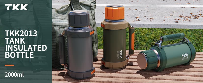 Large Coffee Vacuum for Hot Drinks Stainless Steel 2QT 64oz Insulated Bottle With Cup Handle Keeps Liquids Hot And Cold For Up To 24 For Outdoor Gathering Camping