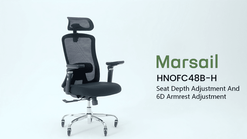 Marsail Ergonomic Office Chair with 6D Armrests, Ergonomic Chair with 3D Adjustable Headrest, Slide Seat, Lumbar Support, and 4-Position Tilt Lock – Big and Tall Office Chair with 330 lbs Capacity