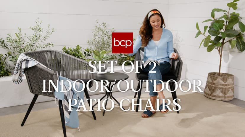 Best Choice Products Set of 2 Patio Dining Chairs, Outdoor Seating for Backyard, Poolside, Balcony w/Woven Wicker Design, 250lb Weight Capacity - Natural/Ivory