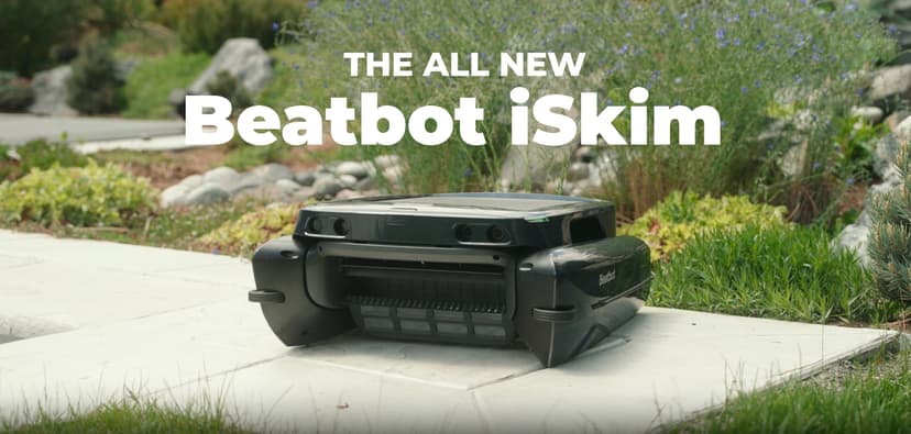 Beatbot iSkim Cordless Robotic Pool Skimmer with 9L Filter Basket, 24/7 Cleaning Solar Powered, 10000mAh Battery, 28-Hour Runtime, Auto Return, Smart Obstacle Avoidance, APP Control -Navy Blue