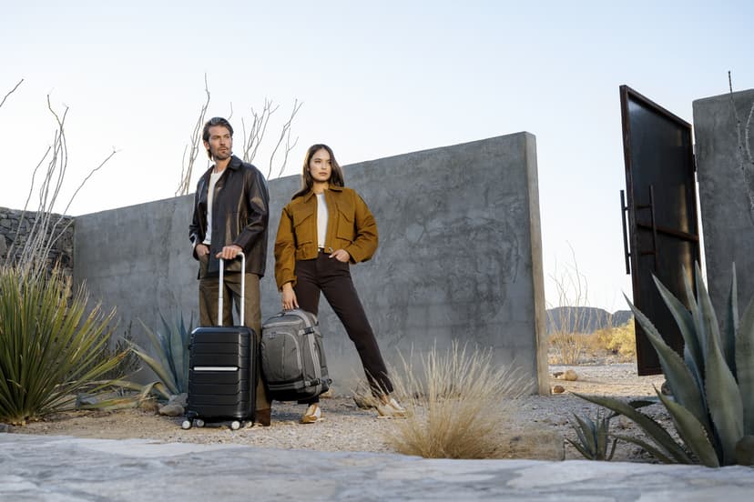 Samsonite Freeform 2-Piece Luggage Set - Carry-On & Large Checked Luggage with Dual Spinner Wheels - Durable Polypropylene Hardshell - TSA Lock, Airline-Approved - Expandable - Amethyst Purple