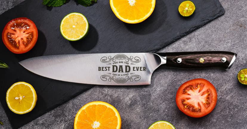 Gifts for Dad Men, Dads Gifts for Dad, Dad Birthday Gift from Daughter Son Kids, 8 inch Pro German 1.4116 Chef Knife, Kitchen Knife Gift Set for Best Dad Father Christmas Xmas Gifts