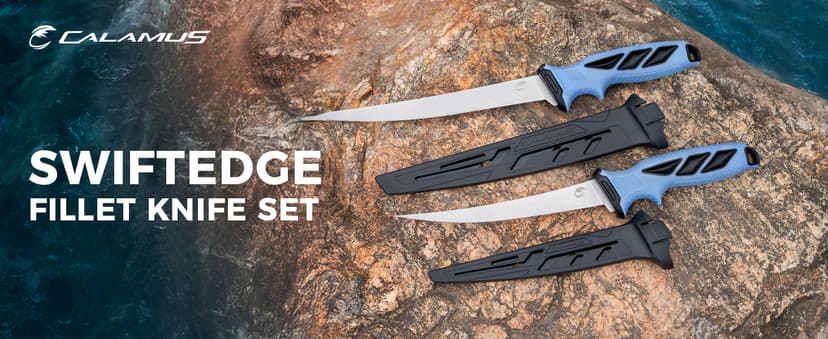 Calamus SwiftEdge Fillet Knife Set, Fishing Knife, G4116 German Stainless Steel, Ultra-Sharp & Flexible Blade, Rust & Corrosion-Resistant Blade, Non-Slip Handle, Fishing Gear, Fishing Gift For Men