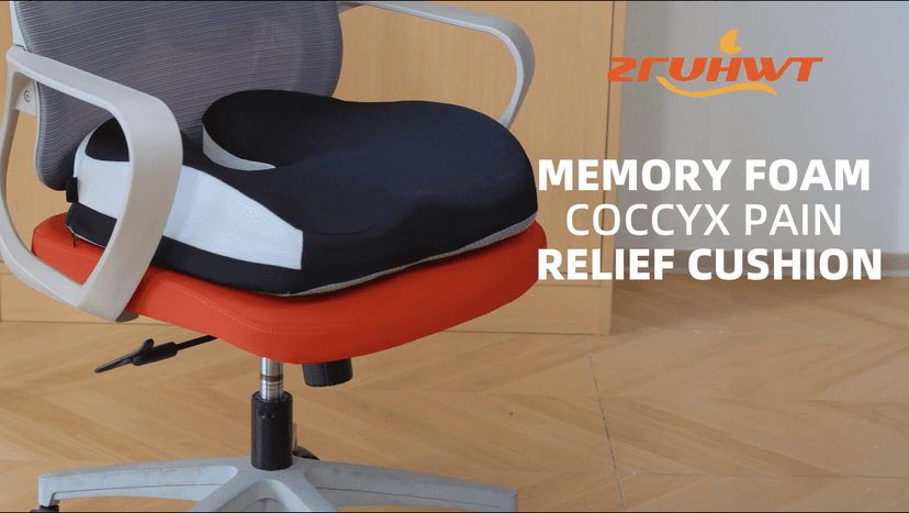 Seat Cushions for Office Chairs Wheelchair Cushion for Long Sitting Back Pain,Memory Foam Seat Car Computer Desk Chair Cushion,Coccyx Cushion for Tailbone Pain Relief Cushion Office Chair Black
