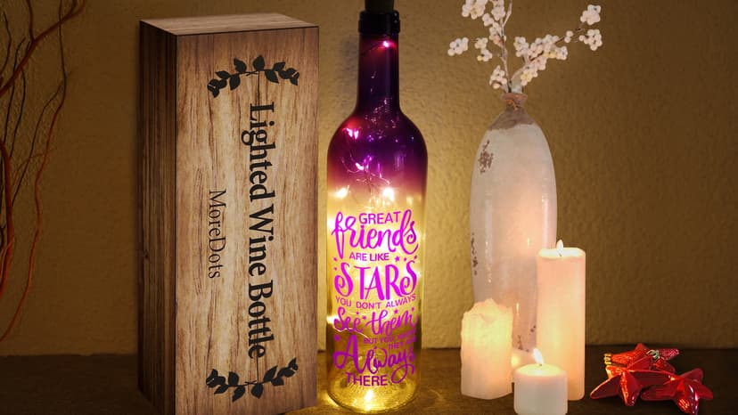 Christmas Gifts for Women - Best Christmas Gifts 2025 - Wine Bottle Lights with Cork - Light Up Lamp Decor for Home Decorations - Birthday Friendship Unique Gift for Womens Men Girls Boys Adults