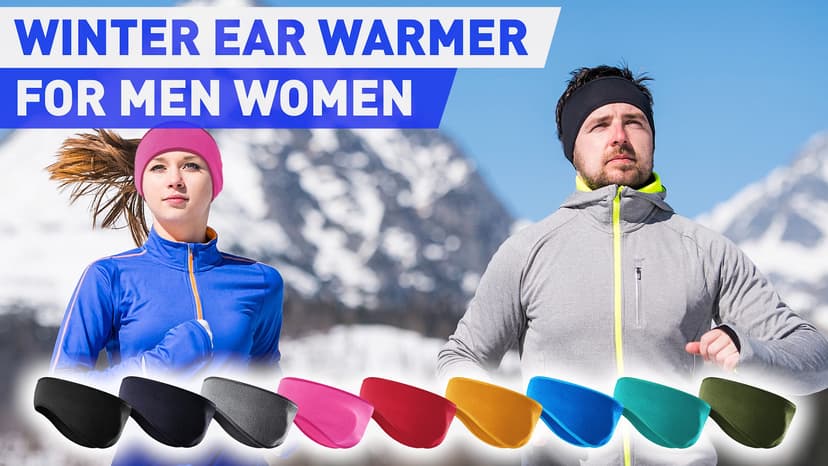JOEYOUNG Fleece Ear Warmers for Men Women Kids - Winter Headband Ear Muffs Ear Covers for Cold Weather Running Cycling Ski