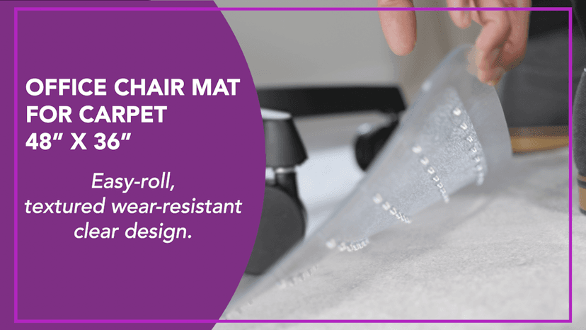 HON Office Chair Mat for Carpet, Clear Desk Mat with Extended Lip for Rolling Computer Chairs, Heavy Duty Vinyl Floor Protector for Low Pile Carpet, 36 x 48 in, Clear