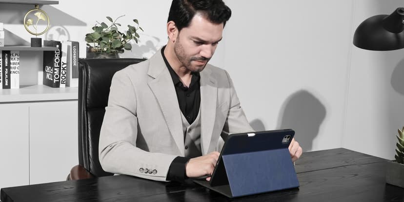 Antbox for iPad Pro 11 Inch Case M5 2025/M4 2024, Premium Vegan Leather, Supports Pencil Pro and Pencil (USB-C), Auto Sleep/Wake Function, Built-in Pencil Holder (Tan)