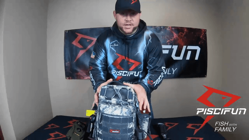 Piscifun Fishing Backpack with Rod Holder, Lightweight Sling Bag Storge Gear and Equipment