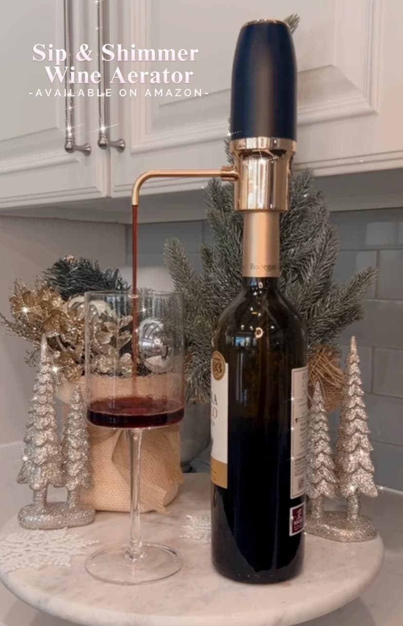 Electric Wine Aerator, Modern Wine Aerator, Electric Wine Dispenser, Gold Wine Pourer, Wine Pump, Automatic Wine Pourer, Re-chargeable, Wine Gifts, Christmas Gift for Her, Gift for Mom