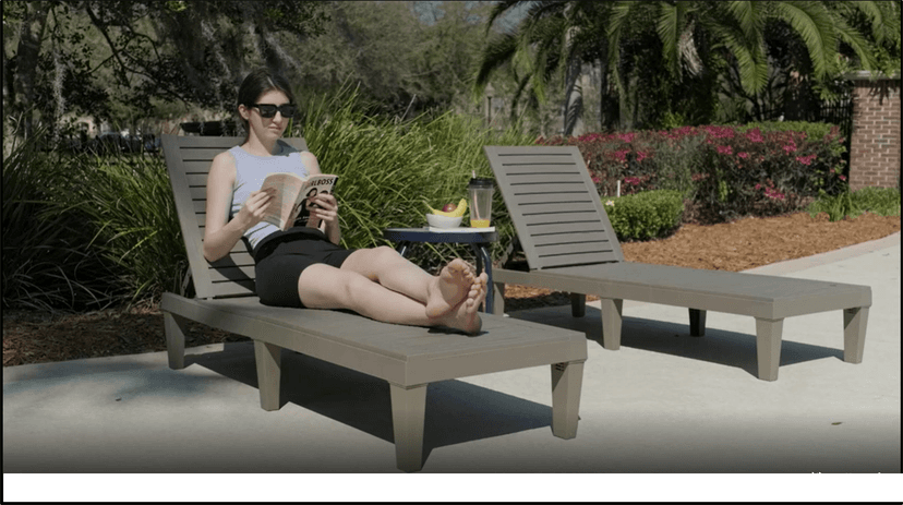 Chaise Lounge Outdoor Set of 4,Adjustable Pool Lounge Chair with 5 Positions Backrest, Waterproof Sun Loungers for Garden Pool Beach Patio Deck Sunbathing.Black