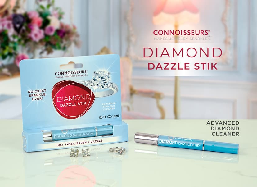 CONNOISSEURS Diamond Dazzle Stik - Portable Diamond Cleaner for Rings and Other Jewelry - Bring Out The Sparkle in Your Diamonds and Precious Stones
