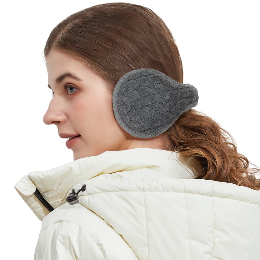 Surblue Unisex Warm Knit Earmuffs Ladies Outdoor Cashmere Winter Pure Color Fur Earwarmer