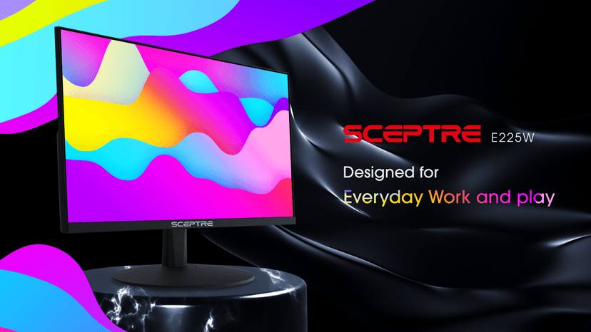 Sceptre New 22-Inch Gaming Monitor, FHD 1080p, Up to 144Hz, HDMI, DisplayPort, Built-in Speakers, Machine Black (E225W-FW144 Series, 2026)