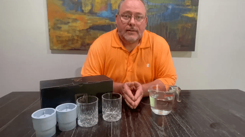 Whiskey Rocks Glass Set In Gift Box - Includes 2 Crystal Bourbon Glasses and 2 Big Ice Ball Molds - 10 Oz Old Fashioned Glasses for Scotch, Cocktails, Rum, Cognac, Vodka - Unique Gift for Men