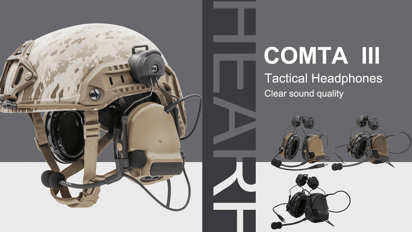 HEARFALCOM Comta III Tactical Headset Helmet ARC Rail Adapter Bracket Version Noise Cancelling Pickup Shooting Headset