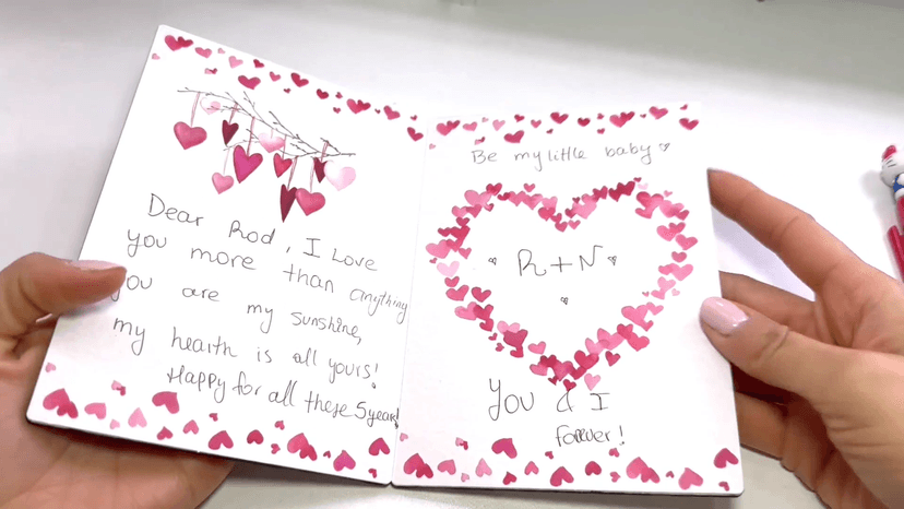 5 Year Marriage Anniversary Card Gifts for husband Wife, Wooden Happy 5th Anniversary Card for Her Him, Always and Forever Fifth Wood Wedding Cards for Men