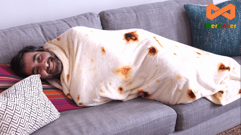 mermaker Burritos Tortilla Swaddle Blanket Baby for Toddler Newborn, 285 GSM Soft Flannel Taco Wrap Blanket Funny Gifts for Baby Shower Boys Girls, 36 inch B0DYJDBW21