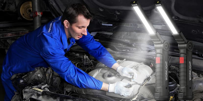 Coquimbo Christmas Stocking Stuffers White Elephant Gifts for Adults Men Him Dad, Rechargeable LED Work Light BBQ Grill Accessories Magnetic Flashlight, Mechanic Light Tools Mens Gifts (2 Pack Black)