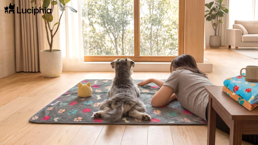 Luciphia 1 Pack 3 Blankets Fluffy Premium Fleece Pet Blanket Flannel Paw Printed Throw for Dog Cat(Small 23x16'', Grey/Brown/Blue) B09PFN1KR8
