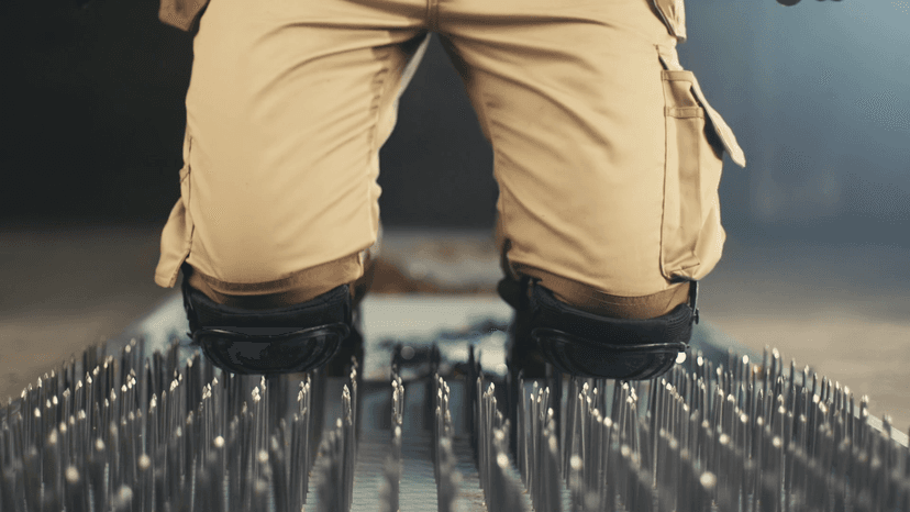 NoCry Professional Gel Knee Pads for Work with Soft Foam and Gel Cushion — Heavy Duty Cap, Reinforced Adjustable Straps, Military-Grade Rivets and Built-in Hang Loops — Perfect for Construction