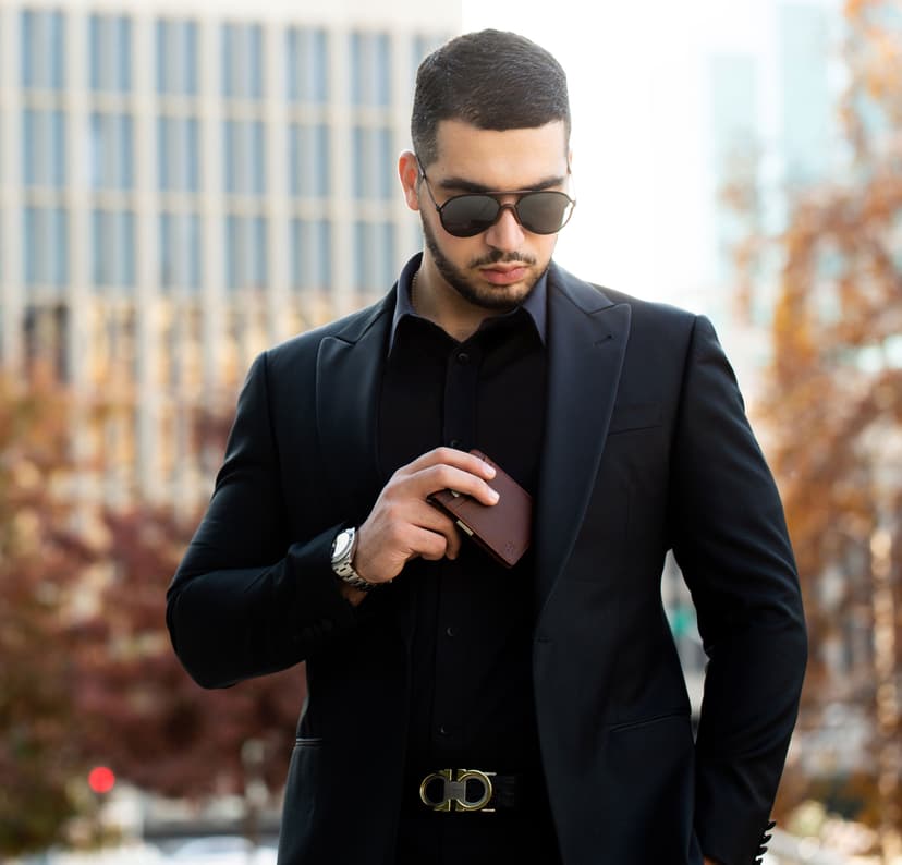 SERMAN BRANDS Money Clip Wallet - Mens Wallets slim Front Pocket RFID Blocking Card Holder Minimalist Mini Bifold