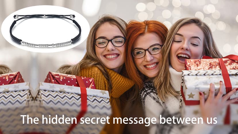 Shonyin Valentines Day Gift for Best Bitches Morse Code Bracelet Best Friend Gift for Women Funny Friendship Gift 2/3 PCS Christmas Friendsgiving Day Gift