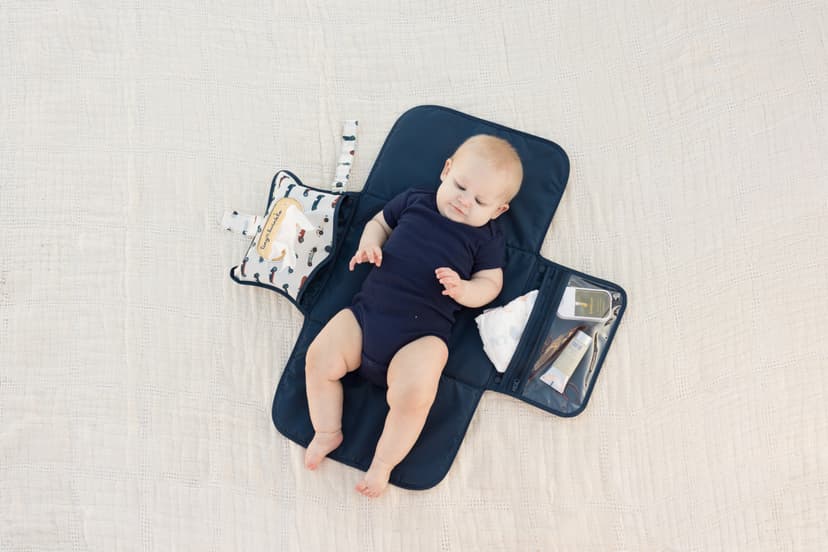 Tiny Twinkle Portable Diaper Changing Pad | Waterproof, Wipeable & Compact Baby Changing Pad for Travel | Smart Wipes Pocket & Organized Storage| Newborn Shower Gift (Sage Checkers) B0DDT2VW7T