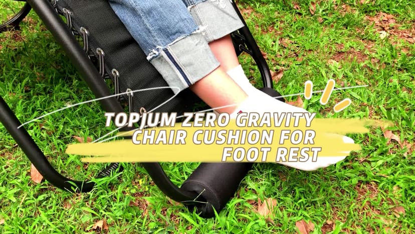 2 Pack Zero Gravity Chair Foot Rest, TOPJUM Footrest Cushion for Anti Gravity Folding Recliner, Footrest Padding for Patio Lawn Outdoor Chair, Lounge Accessory for Tall User (Black - Set of 2)