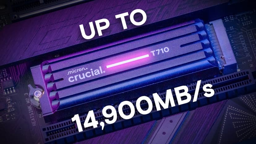 Crucial T710 PCIe Gen5 NVMe 1TB SSD, Up to 14,900 MB/s, Laptop & Desktop Compatible (PC), for Creatives and Hardcore Gamers, Solid State Drive, Includes 1Mo Adobe CC – CT1000T710SSD8-01