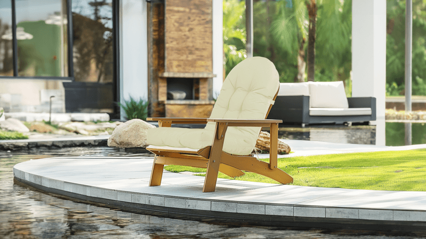 Adirondack Chair Cushion,Outdoor Waterproof Rocking Chair Cushion 44x19x4in Gray Non-Slip High Back Patio Chair Cushions, Comfortable Weather Resistance Seat Pad