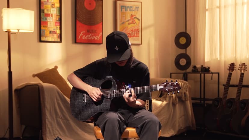 Donner Acoustic Guitar Kits for Beginners & Intermediate Learners - 38" Travel Guitar with Carbon Fiber Top, Wooden Back & Sides, Case, Strap, Steel-Strings, RISING-G1 (Gloss, Brown)