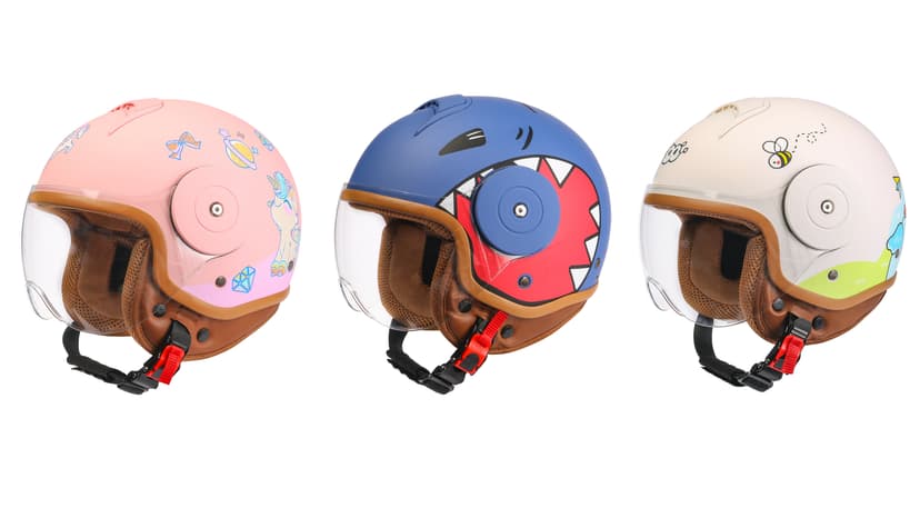 Kids 3/4 Open Face Motorcycle Helmets for 4-15 Years Old, Youth Child Dirt Bike ATV Helmets, Lightweight Vintage Half Helmet for Electric Scooter Moped Go Kart 4 Wheeler, DOT Approved
