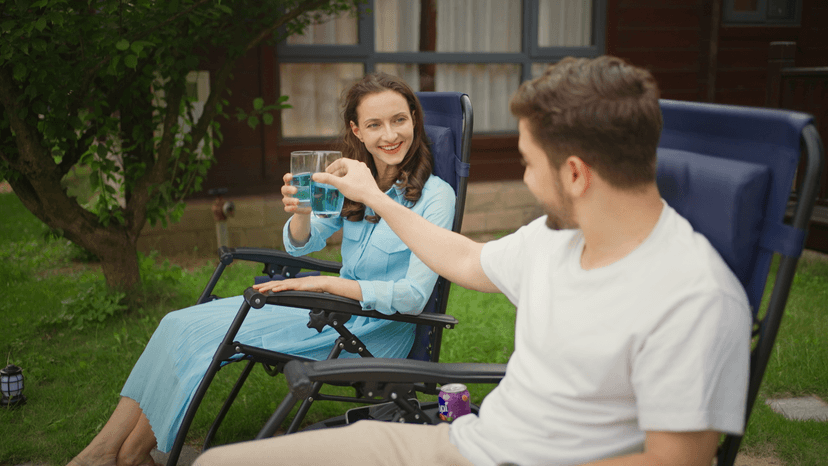Homall Zero Gravity Chair Patio Folding Lawn Outdoor Lounge Gravity Camp Reclining Lounge Chair with Cup Holder Pillows for Poolside Backyard and Beach Set of 2 (Blue)