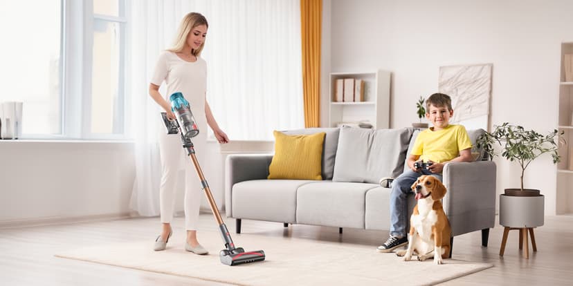 Cordless Vacuum Cleaner 600W/50Kpa, Stick Vacuum Cleaners 65 Mins Max Runtime with Charging Dock, Self-Standing Handheld Vacuum with Touch Display, 6-in-1 Vacuum Cleaner for Carpet/Hard Floor/Pet Hair