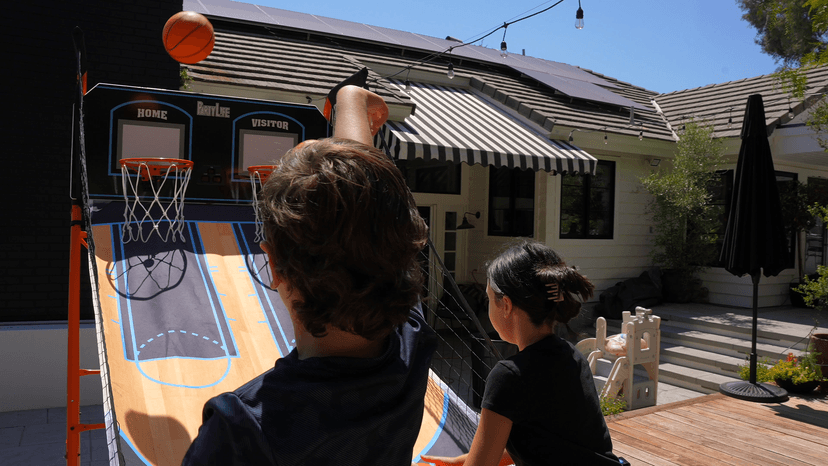 PartyLife 2-Player Basketball Arcade Game w/Optional LED Lights | Electronic Scoring | 5 Balls, 1 Pump, 8 Games | Folding Design | Heavy-Duty Steel Frame | Fun for Everyone - Choose Your Model