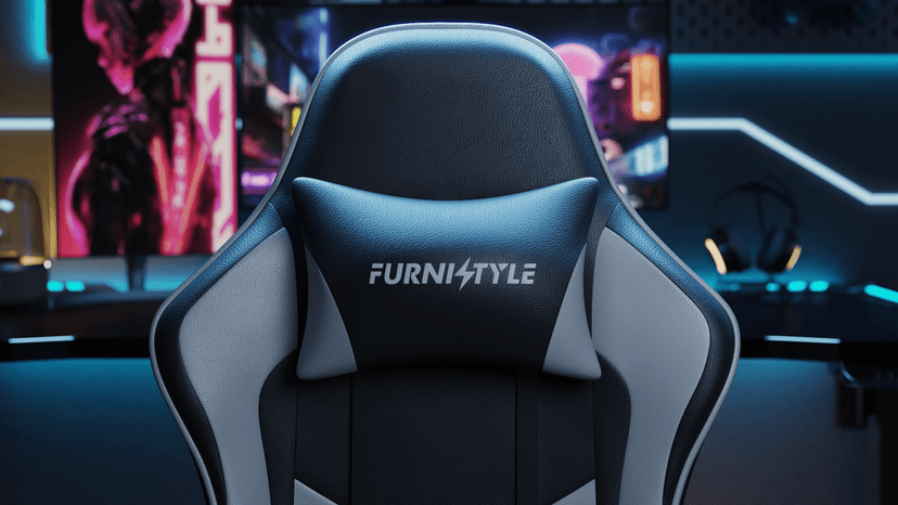Gaming Chair with Footrest, Reclining Video Game Chairs for Adults with Lumbar Support, Linkage Armrests, Ergonomic Computer Chair for Gaming or Office, PU Black-White