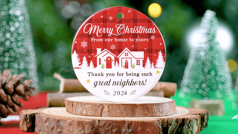 ZAGKOO Neighbor Christmas Ornaments 2025 - Best Christmas Neighbors Gift Ideas, Great Gifts for Next Door Neighbor - Friendship Gifts for Neighbors, Women, Men - Ceramic Keepsake 2025