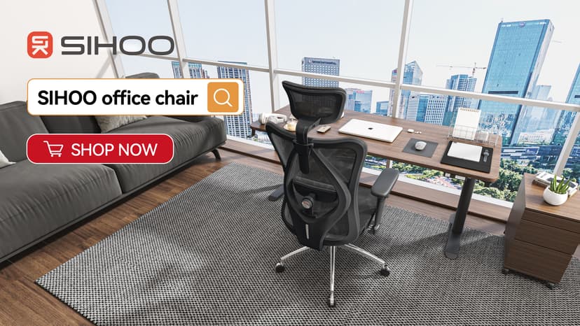 SIHOO M57 Ergonomic Mesh Office Chair, High Back Home Desk Chair with 3D Armrests, Lumbar Support and Adjustable Headrest, Comfortable Computer Chair, Big & Tall Office Chair Hold 330 LBS-Black